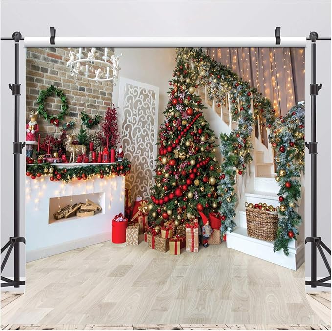AIIKES 10x10FT Christmas Backdrops for Photography