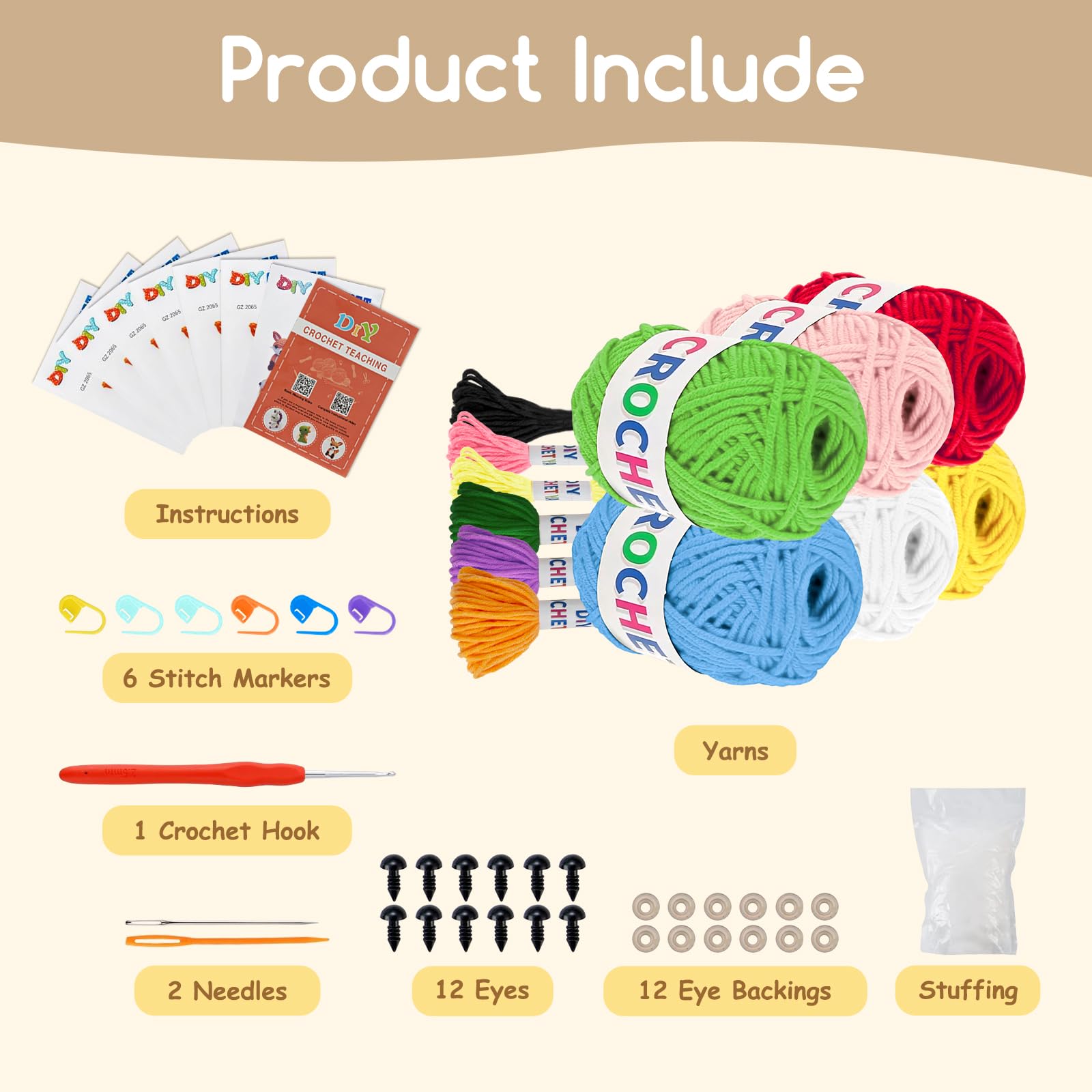 Flashbee Crochet Kit for Kids - Beginner Knitting Gift -7