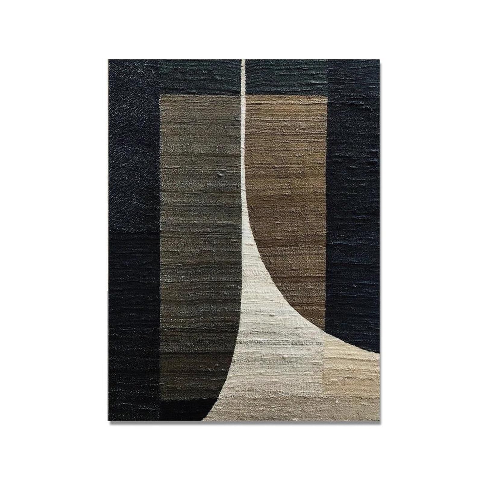 Toile abstraite à géométrie noire rétro avec impression HD durable