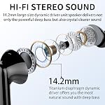 Wireless Earbuds, Bluetooth Headphones 5.4 HiFi Stereo, Wireless Earphones with ENC Noise Cancelling Mic, IP7 Waterproof in Ear Headphones, LED Digital Display Ear Buds, Touch Control, Black
