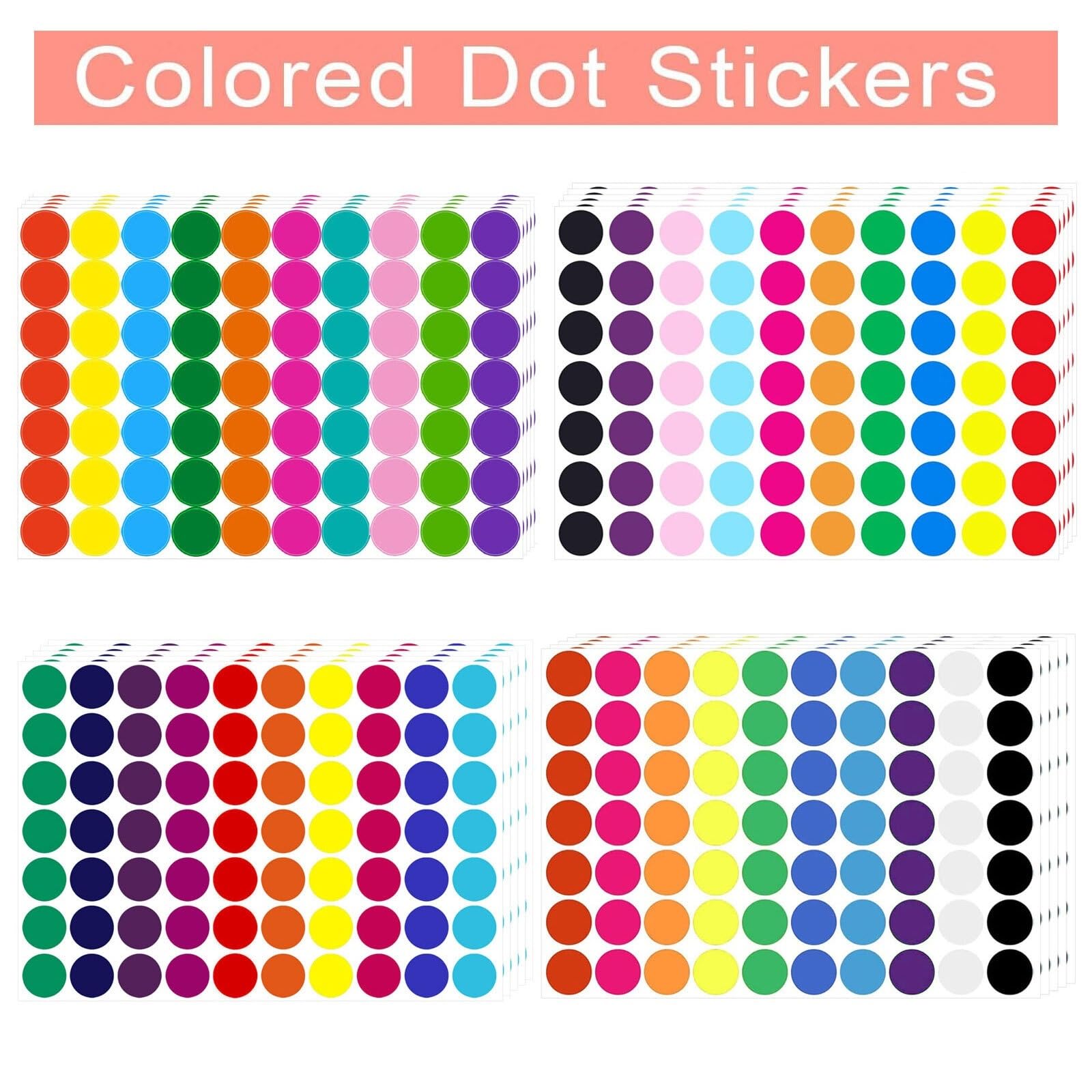 Adesivi colorati a pois, 7000 pezzi, adesivi rotondi per codifica a colori, etichette rotonde per prezzi, etichette a pois (misto)