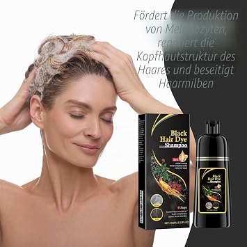 3-in-1 Dark Brown Hair Dye Shampoo Instant Hair Colour Shampoo Natural Ingredients Hair Colour Shampoo Unisex Herbal Ingredient Semi-Permanent (Black 100 ml)