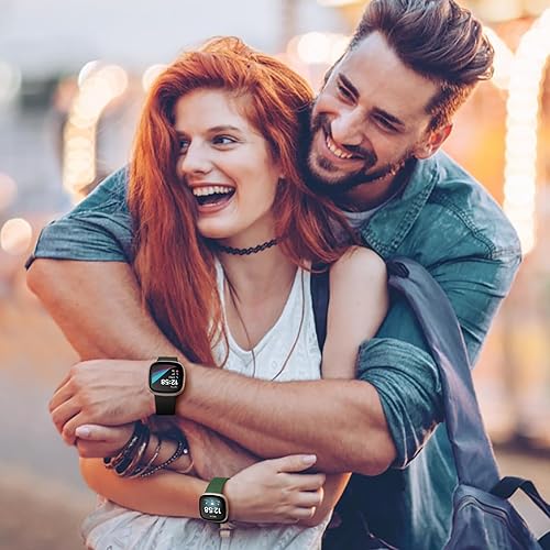 Miniatura 7 de GEAK Compatible con Fitbit Versa 3Fitbit Versa 4Fitbit SenseSense 2 bandas para mujeres y hombres, correa deportiva clásica de TPU suave para