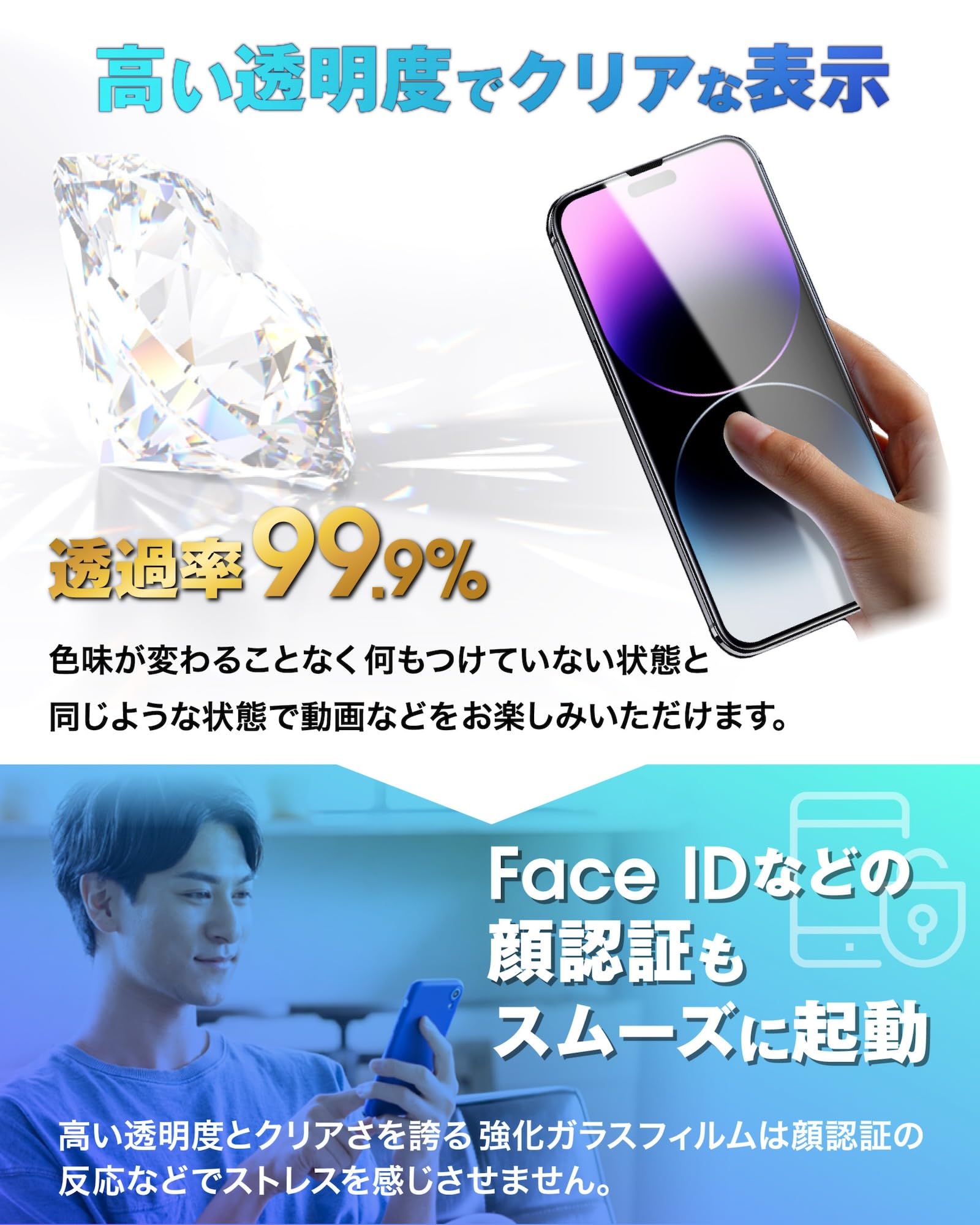 Amazon | TEIQ ガラスフィルム iPhone 13 / 13 Pro 硬度10H 全面保護