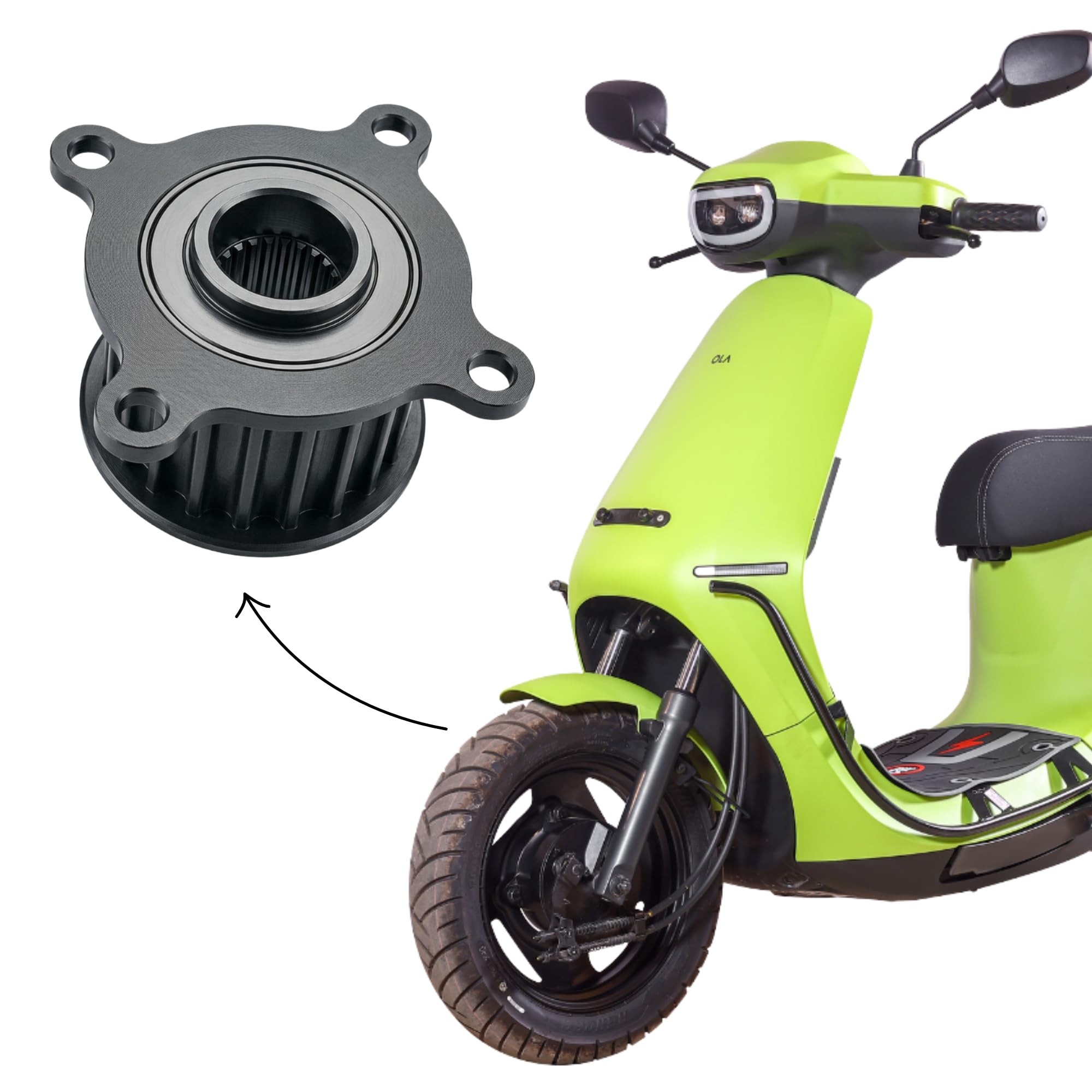 Favourite Auto Ola Gen 1 (S1, S1 Pro) and Gen 2 (Pro) Front Sprocket Motor Belt Pulley-image-14