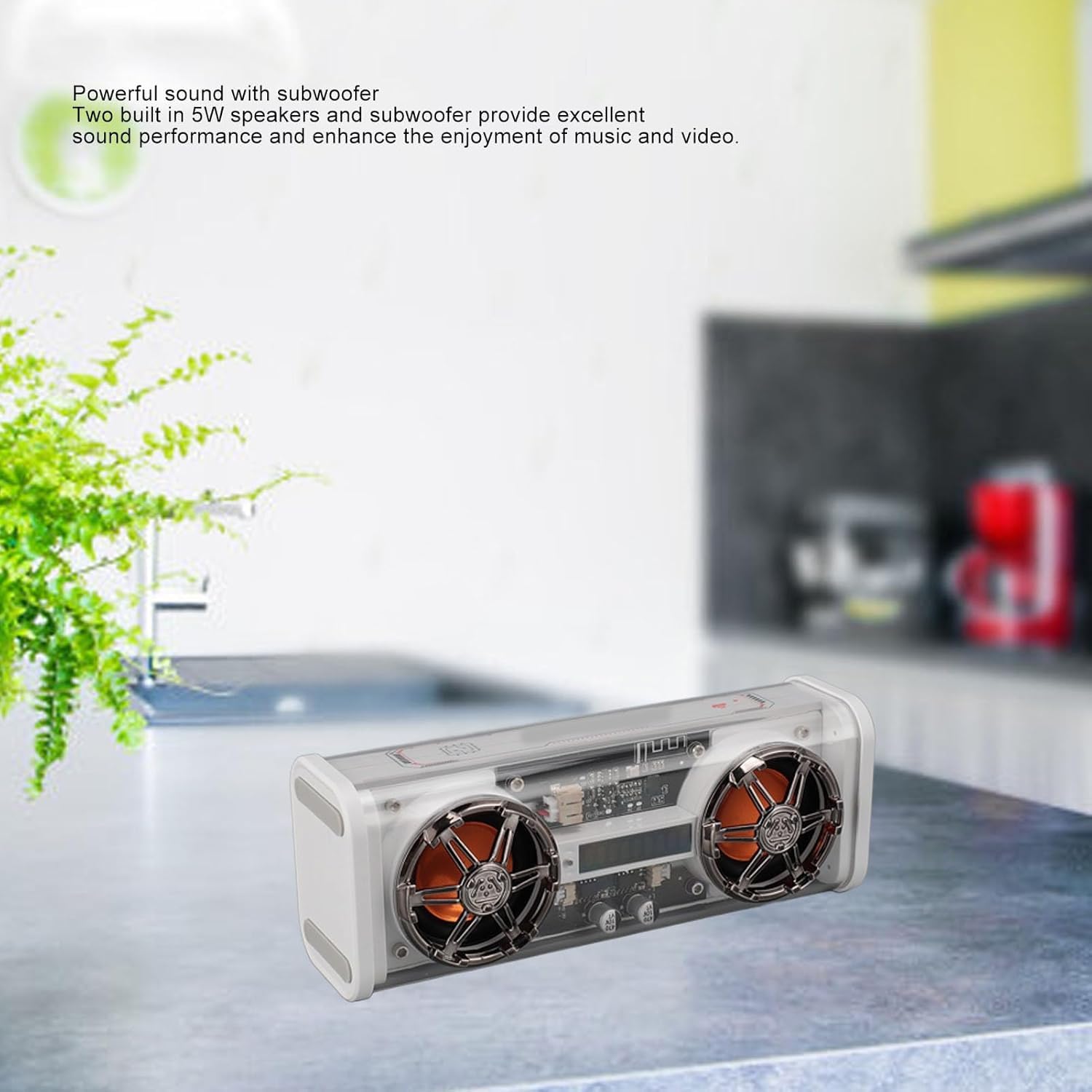 Przenośny Przezroczysty Subwoofer, Przezroczyste Głośniki Bluetooth, Wciągający Efekt Dźwiękowy I Obsługuje Połączenie Bluetooth, Zbuduj W Baterii 1000 MAh, Na Imprezę, Prezent Festiwalowy