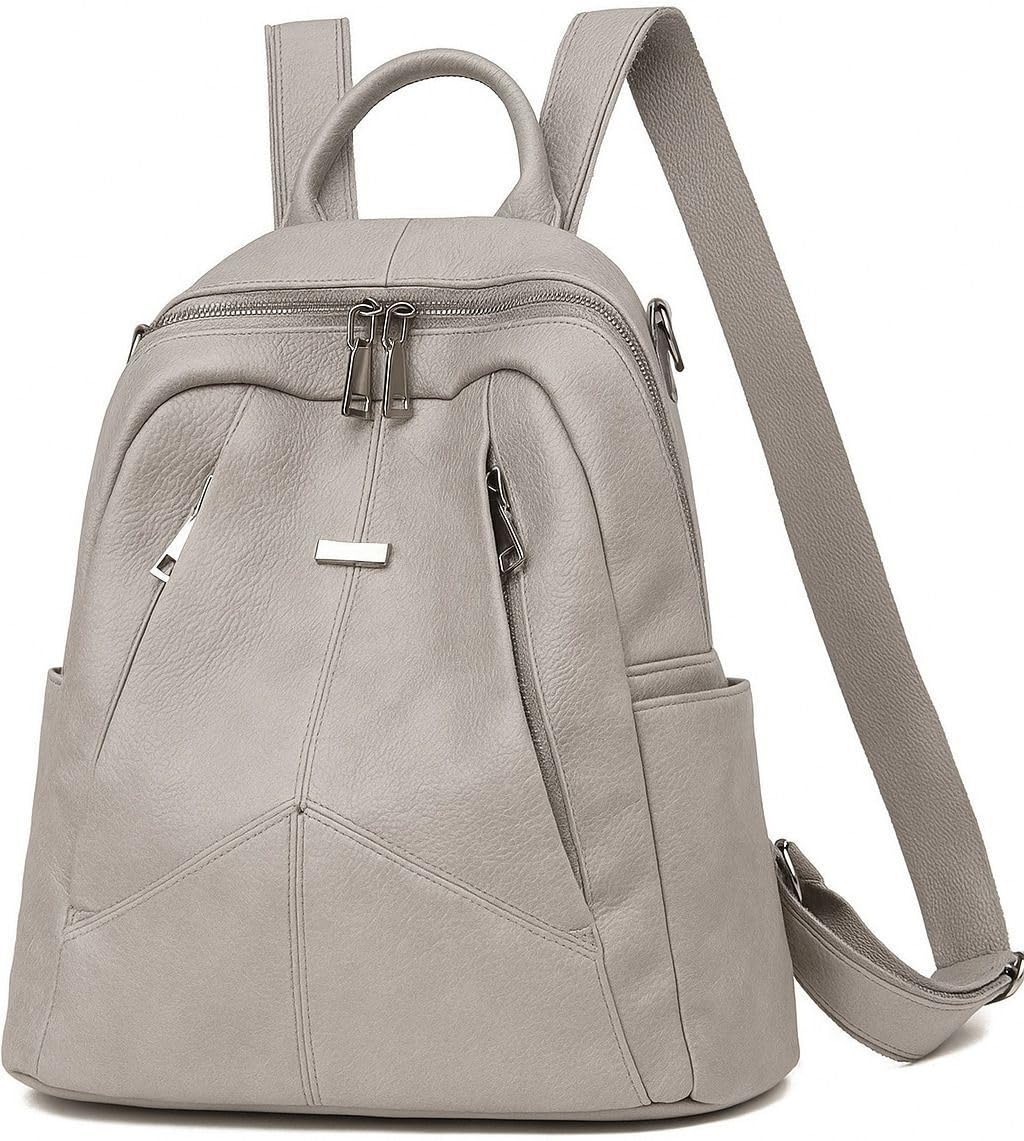Stylish Women's Fashion Backpack Purses Multipurpose Design Handbags and Shoulder Bag (Front Mettle Grey_BZ)-image-49