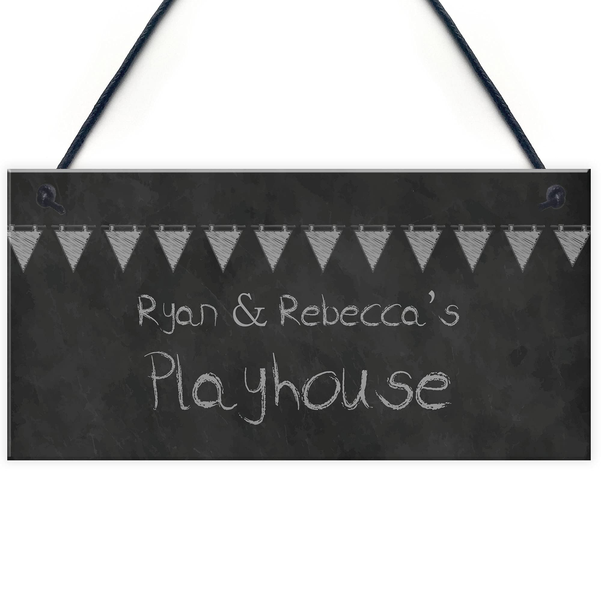 Chalkboard Effect Playhouse Sign PERSONALISED Den Room Sign Daughter Son Gift