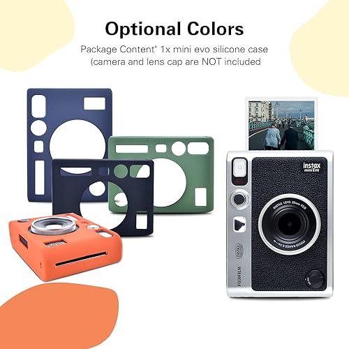 Miniatura 7 de MUZIRI KINOKOO Funda de silicona para cámara instantánea Fuji Instax Mini EVO, funda protectora de goma suave para Fujifilm Mini EVO, ajuste delgado