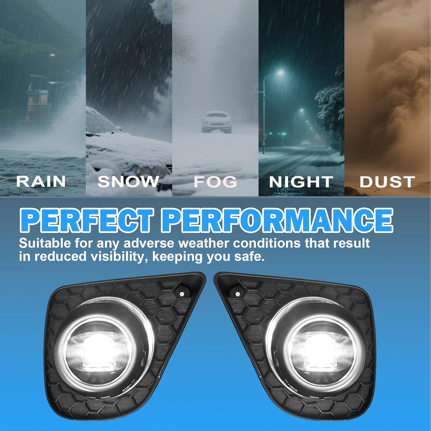 LED Fog Lights Assembly Compatible With 2013 2014 2015 Honda Accord Coupe Front Bumper Driving Fog Lamp Kits Fog Light Driver & Passenger Side