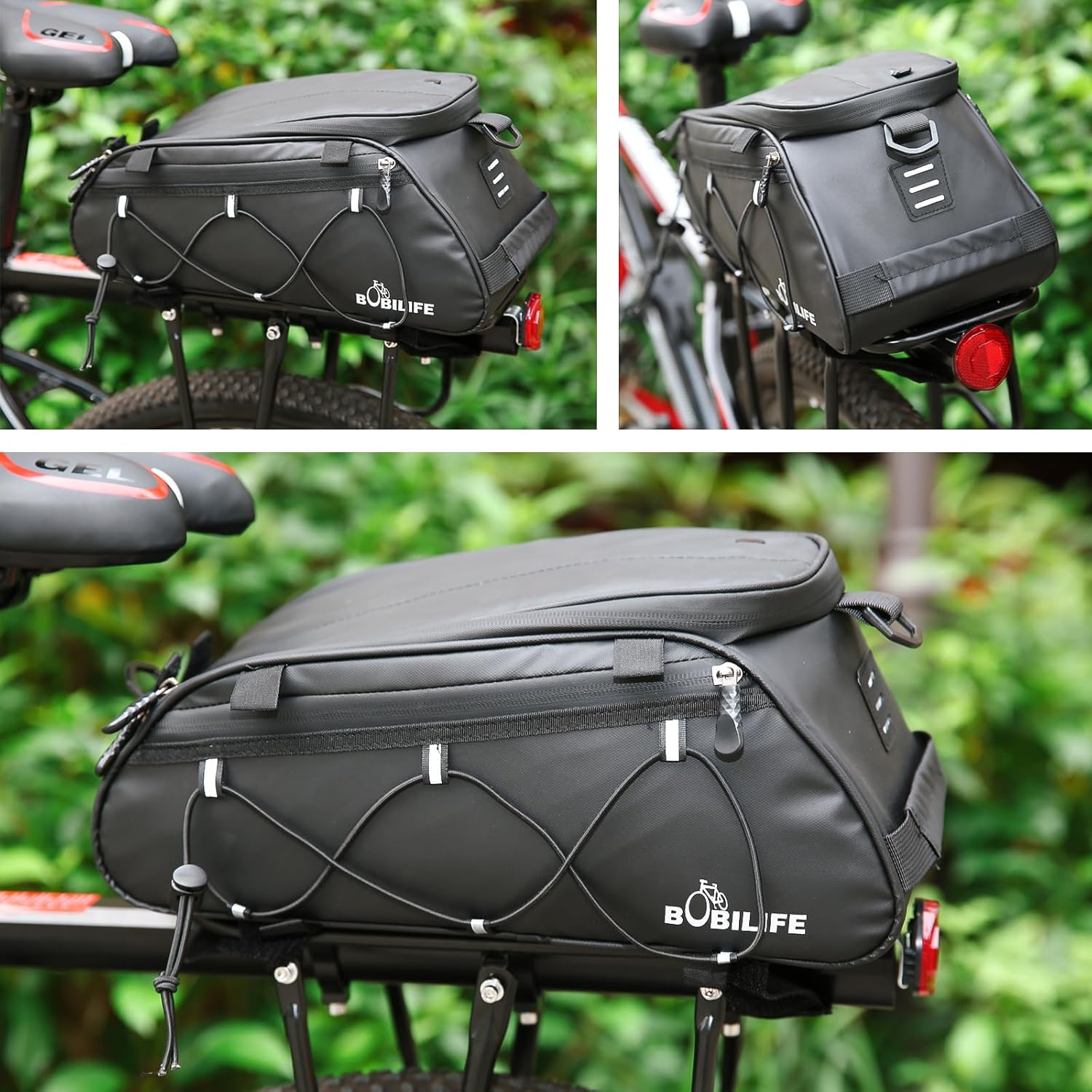 Bike Rear Rack Insulated Trunk Bag - 10L Large Capacity Waterproof Bicycle Travel Expedition Back Rack Seat Cargo Carrier Bag for Bicycle, E-Bike and Motorcycle (Side Bags No Included) Bike Rear Rack Insulated Trunk Bag - 10L Large Capacity Waterproof Bicycle Travel Expedition Back Rack Seat Cargo Carrier Bag for Bicycle, E-Bike and Motorcycle (Side Bags No Included)
