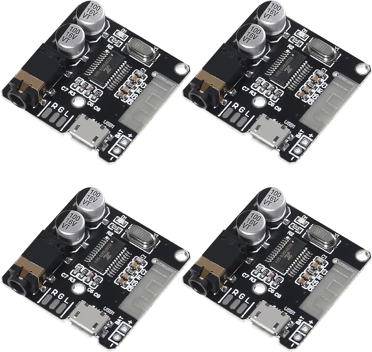 4Pcs Bluetooth Audio Receiver Board VHM-314 Bluetooth 5.0 MP3 Lossless Decoder Board Wireless Stereo Music Module 3.7-5V