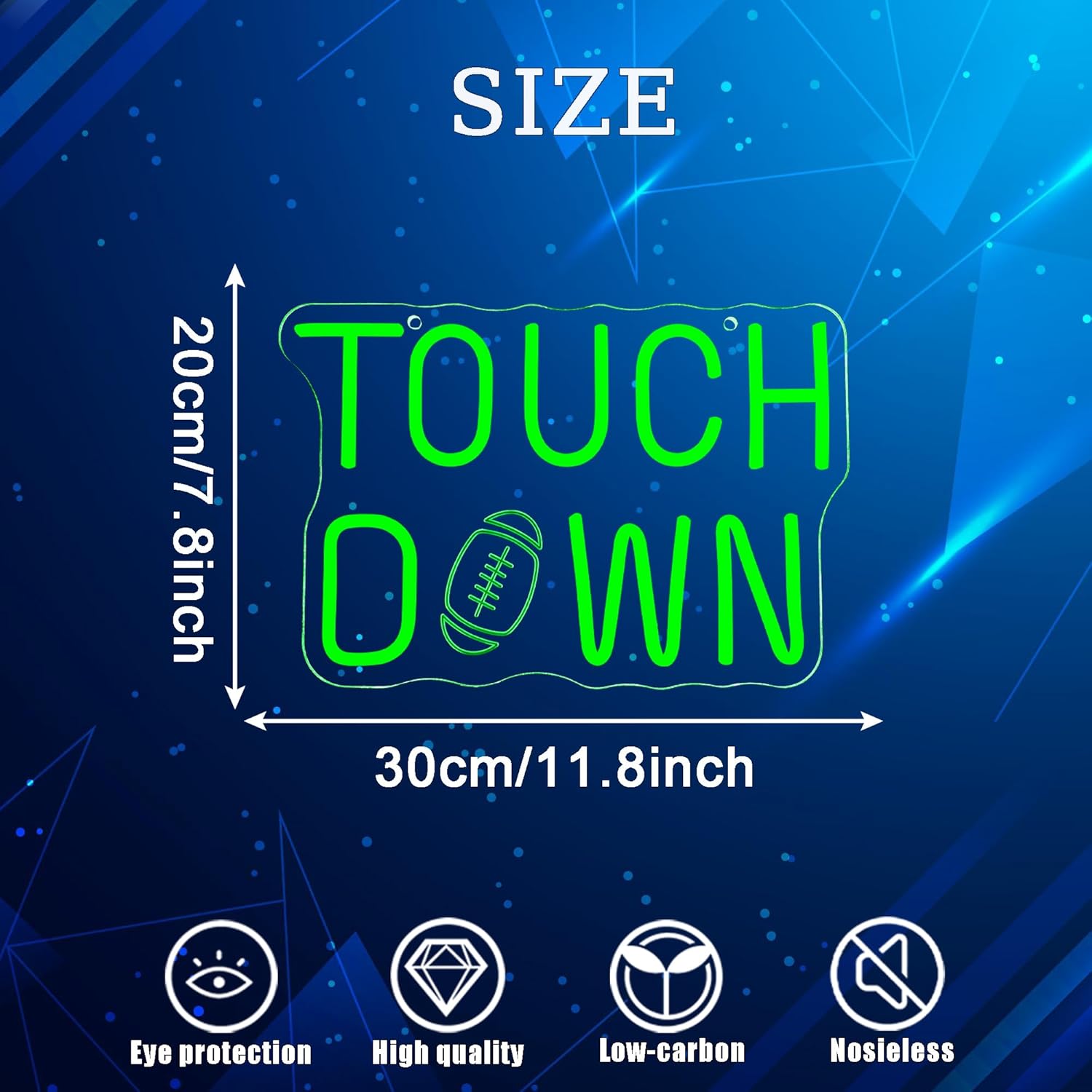 Touch Down LED Football Neon Sign, College Football Helmet Neon Light USB Powered, for Rugby Sports Bar Party Garage Man Cave Sports Theme Bedroom Room Decor Sign(11.8 * 7.8 In) - Image 5