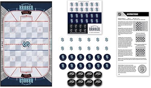 Miniatura 2 de MasterPieces Juego familiar - NHL Seattle Kraken Checkers - Juego de mesa con licencia oficial para niños y adultos