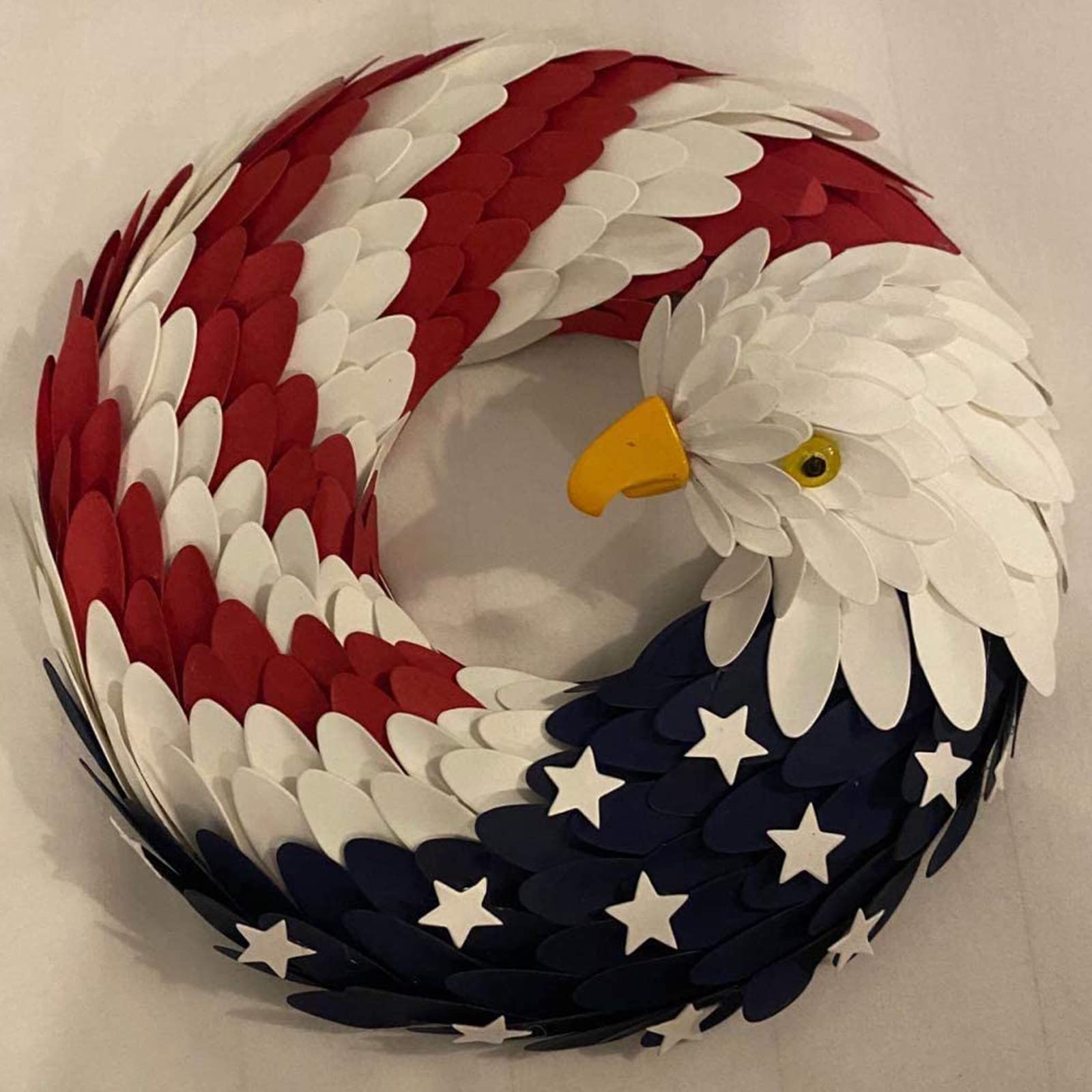 American Eagle Wreath, Independence Day 4th of July Summer Garland, Patriotic Flag Garland Front Door Decorations, American Flag Hanging Wreath for Home Wall Porch