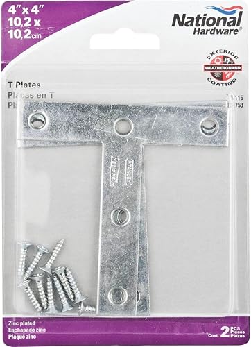 Miniatura 2 de NATIONAL/SPECTRUM BRANDS HHI N113-753 Placa T de zinc de 4 x 4 pulgadas, paquete de 2