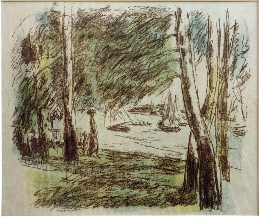 Max Liebermann paysage au Wannsee poster toile 58x90 cm