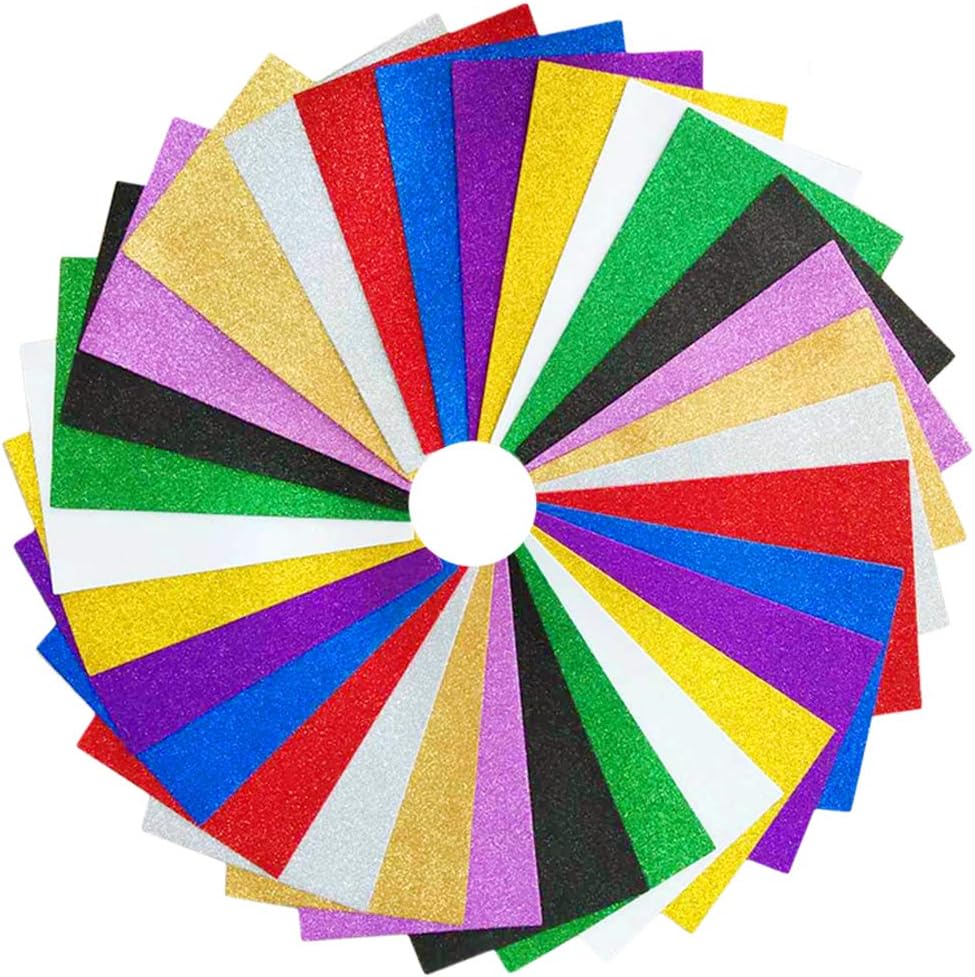 30PCS Glitter EVA Foam Sheets 8x12 Inch,2mm Thick Craft Foam Sheet for Children's Craft Activities DIY Cutters,Arts