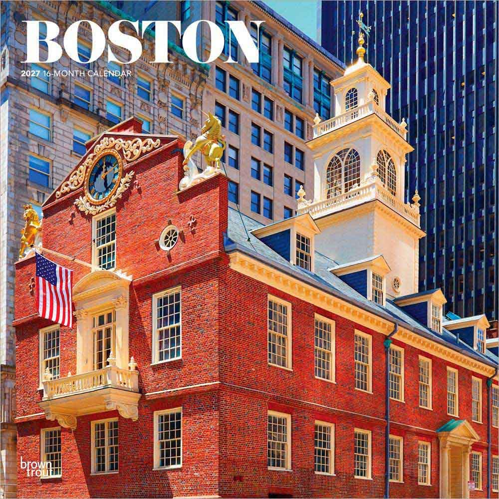 Boston 2027 12 X 24 Inch (Hanging) Monthly Square Wall Calendar Plastic-Free: Original BrownTrout-Kalender [Mehrsprachig] [Kalender]