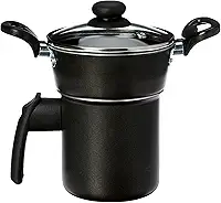 A Dona Chefa Cuscuzeiro Individual, 0.8 L, Tampa Vidro, Preta