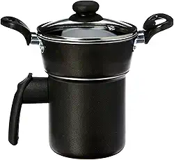 A Dona Chefa Cuscuzeiro Individual, 0.8 L, Tampa Vidro, Preta