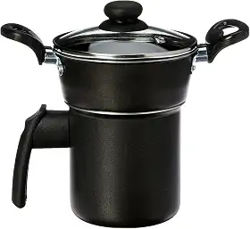 A Dona Chefa Cuscuzeiro Individual, 0.8 L, Tampa Vidro, Preta