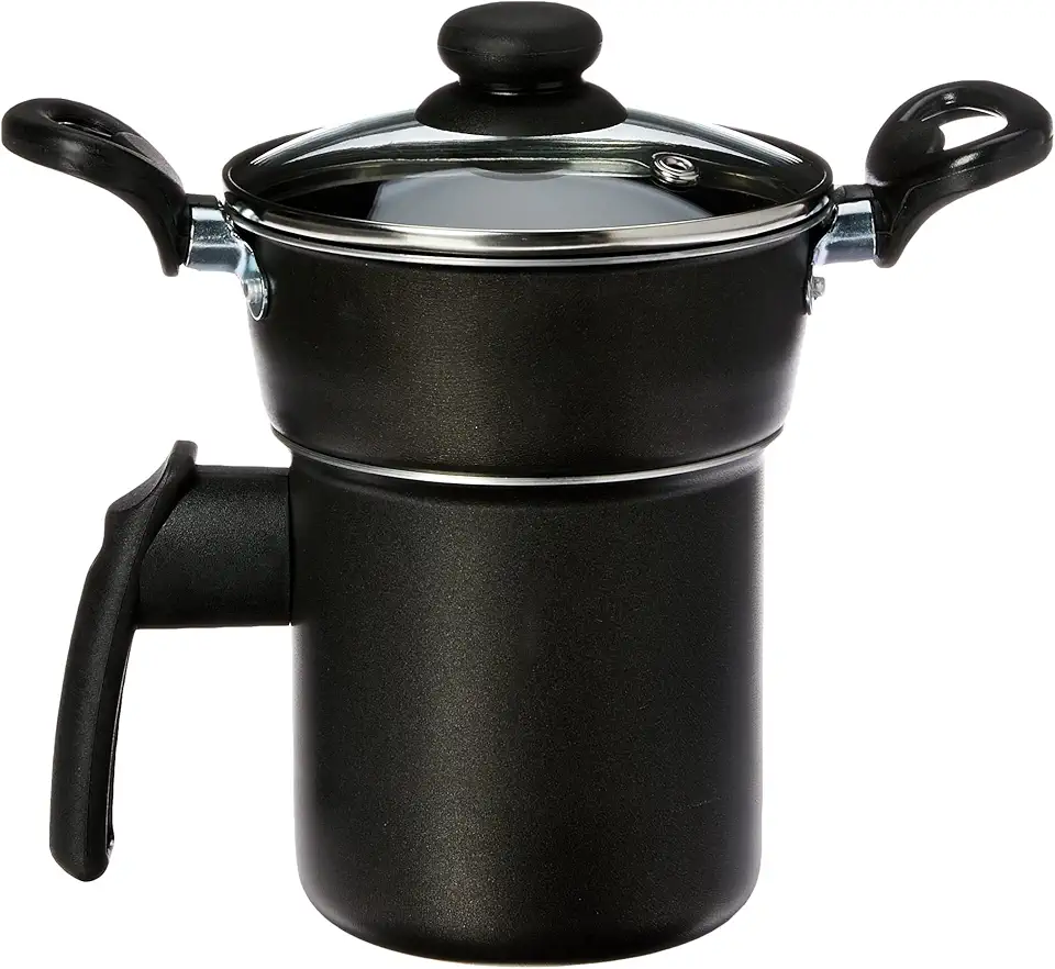 A Dona Chefa Cuscuzeiro Individual, 0.8 L, Tampa Vidro, Preta
