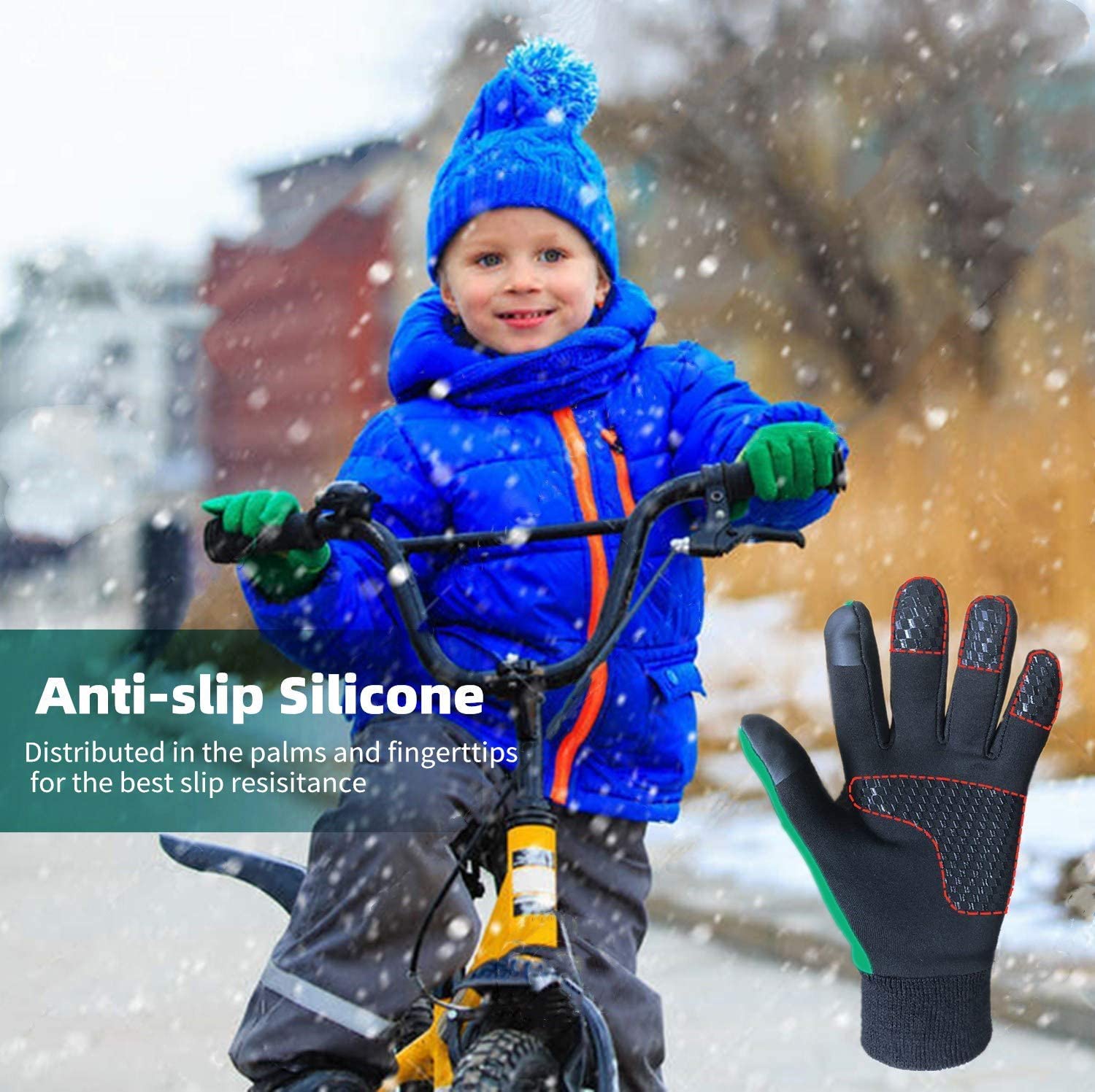 écran Tactile Gants D'hiver Tactiles Pour Enfants - Chauds, Antidérapants Et Compatibles écrans Tactiles Gants Cyclisme Neige Garçons Filles