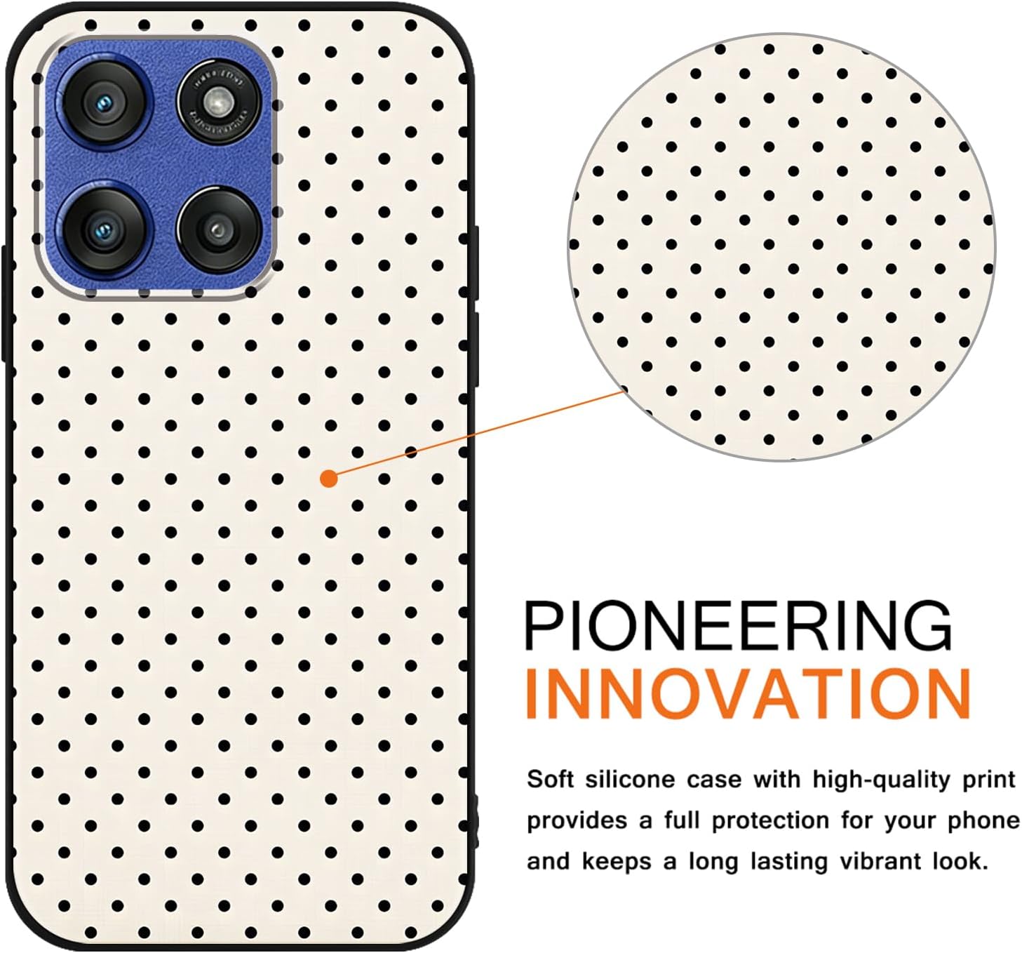 2 Pack Cute Trendy Polka Dots Phone Cases for Motorola Moto G Stylus 5G 2025 6.7", Aesthetics Classic Retro Polkadot Design Shockproof Soft Protective for Women Girls Phone Cover Funda image 3