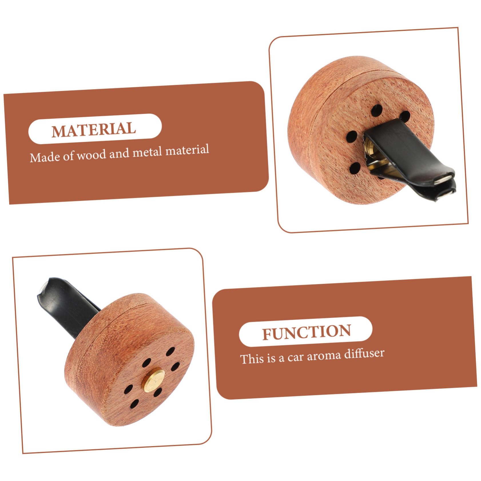 FRCOLOR Diffusore Di Oli Essenziali Diffusore Di Profumo in Legno Elegante 4 Set Per Interni Auto Ufficio 2 Pezzi*4