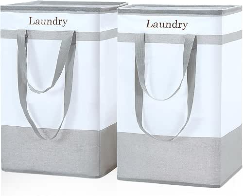 FairyHaus Laundry Basket 78L, 2Pack Laundry Hamper with Easy Carry