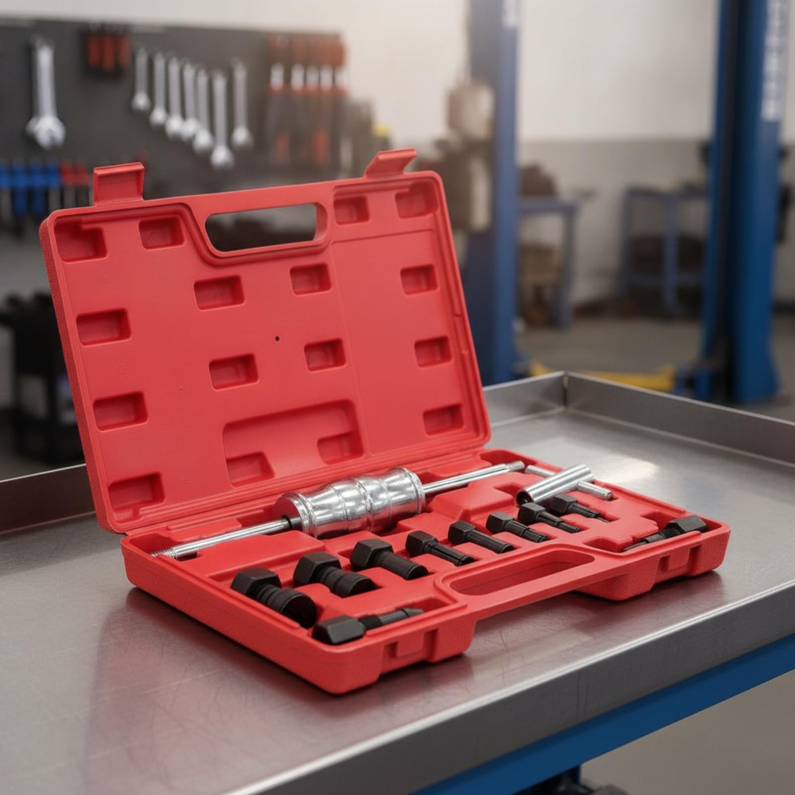 Dispositivo per Rimozione Cuscinetti Estrattore Interno Set Attrezzatura Meccanica Estrattore Asta Lunga Filettata Presa Sicura Conservazione Ordinata