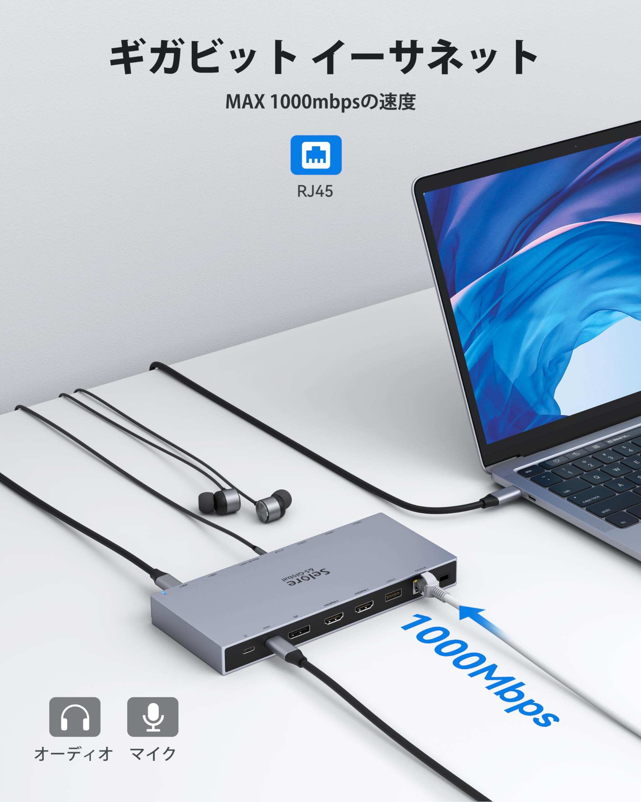 Amazon.co.jp: Selore USB C Docking Station Type C HDMI 2 Ports