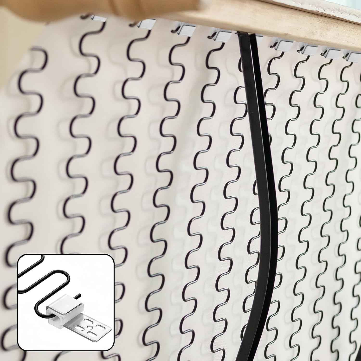 10 PCS Couch Spring Clips, Upholstery Clips for Furniture Spring Clip Ek Clip 15.7"x8.6" Sofa Chair Zig zag Furniture Springs Repair for Chair Couch Sofa Replacement Parts, 40 Screws