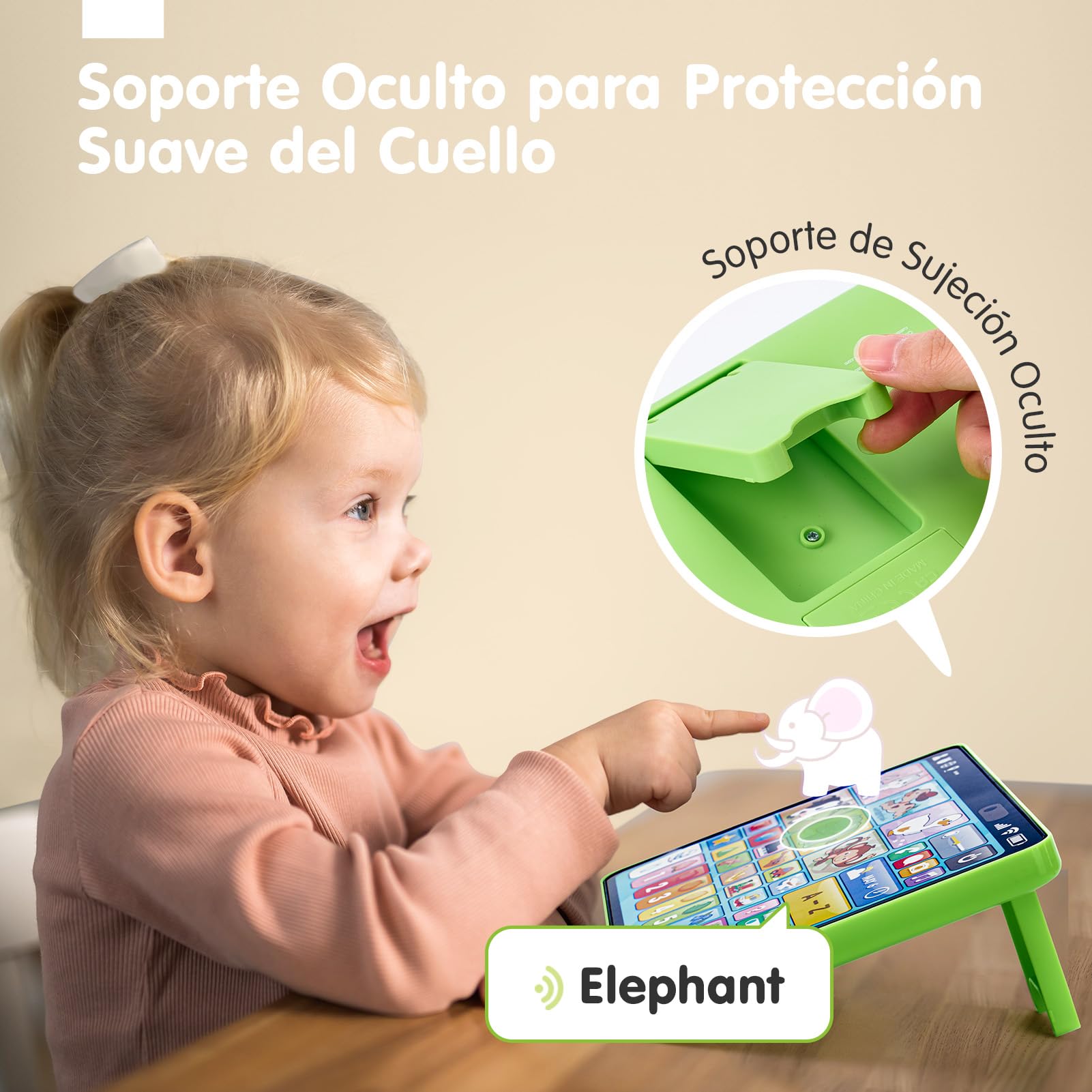 hahaland Tablet para Niños 1 2 años - Musical Panel Educativo Que enseñan Animales, Letras, Números - Tablet Infantil Juguetes Interactivos para niños 2 años - Versión 5 Idiomas