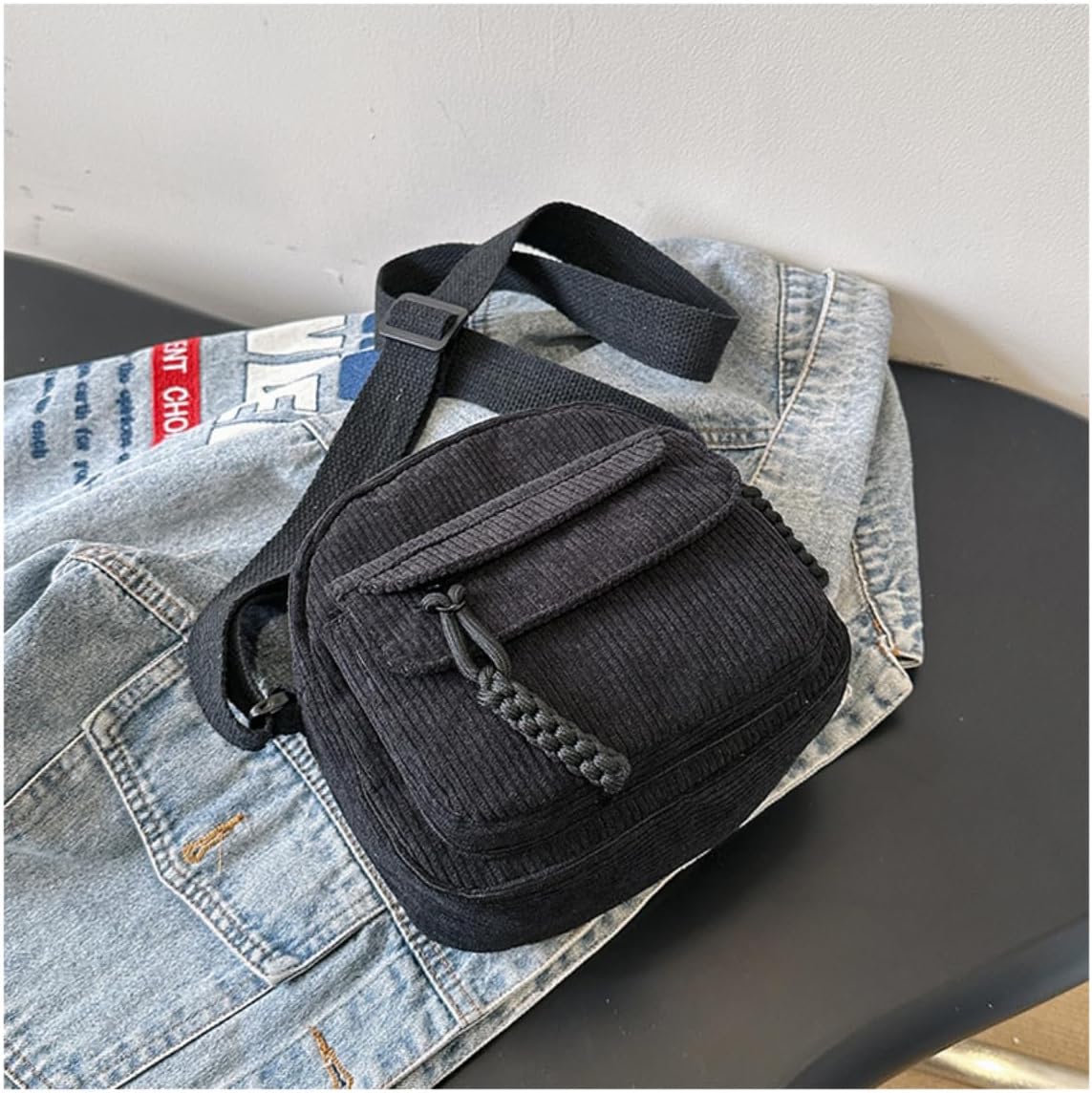 Women's Crossbody Bag Cute Corduroy Shoulder Bag Fashion Aesthetic Small Wallet Bag Adjustable Strap - Image 6