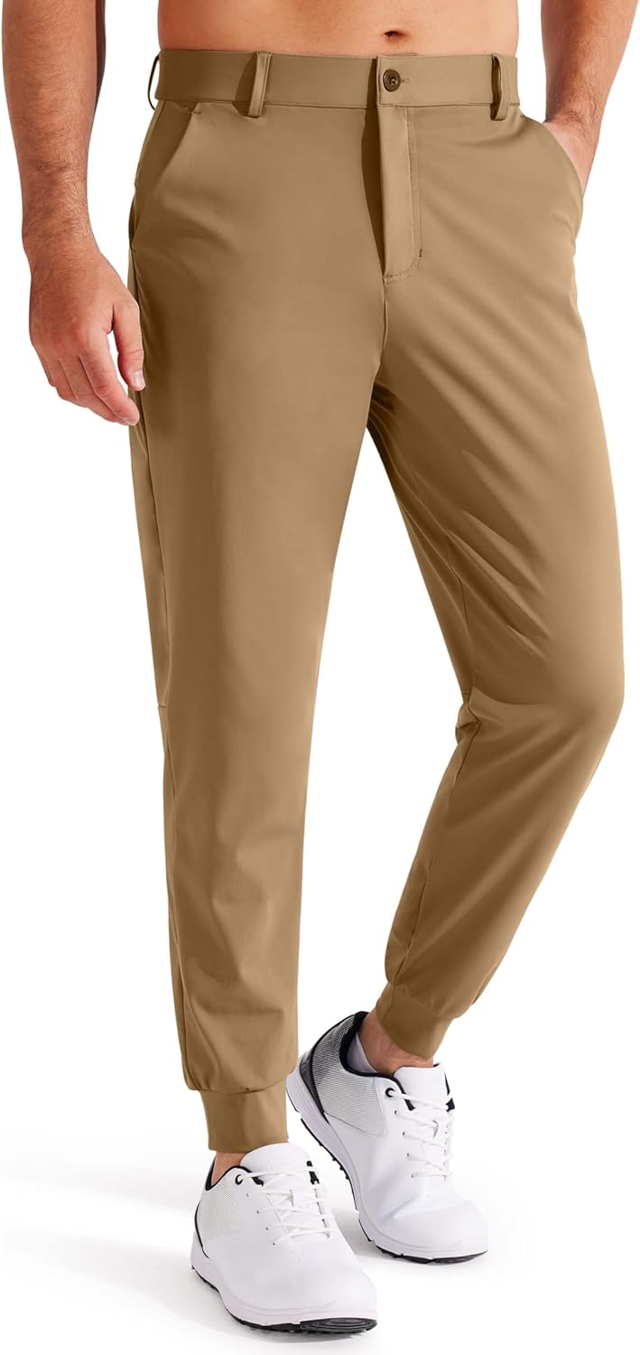 Libin Men's Golf Pants Joggers Lightweight 3 Pockets Slim Fit Soft Stretchy Tapered Work Dress Athletic