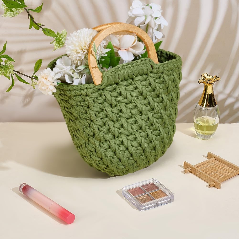 BEUNITONE Crochet Kit-Bag for Beginners, DIY Crochet Hook Kniting Kits for Adults Complete Green Tote Bag Kits with Yarn Hook Tools Supplies Set and Easy Step-by-Step Video Tutorials