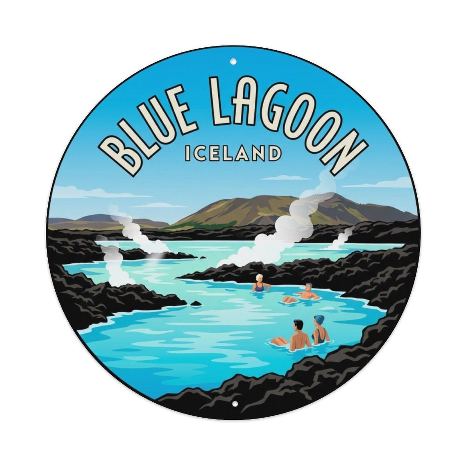 Galvaxio Style Vintage Travel Iceland Blue Lagoon Metal Tin Sign