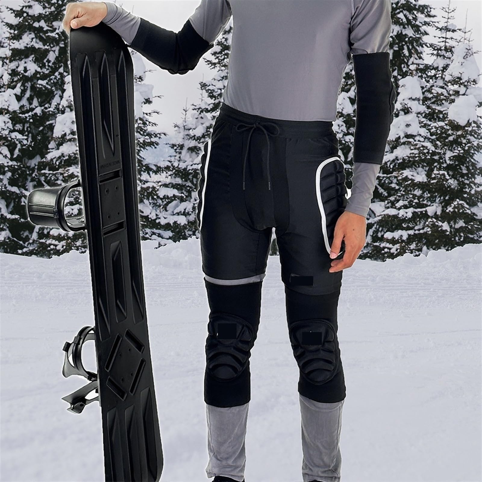 Short de Ski Rembourré EVA Extreme Sports de Plein air Ski Skate Snowboard Protection Ski Protecteur Patinage Protecteur Hanche Rembourré Shorts(ML101-B,XL)