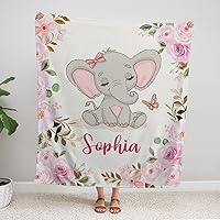 Vista 5 de MeMate Personalized Name Baby Blanket - Custom Blanket with Name for Baby - Personalized Baby Blanket for Girls - Floral Fleece Blanket for Baby