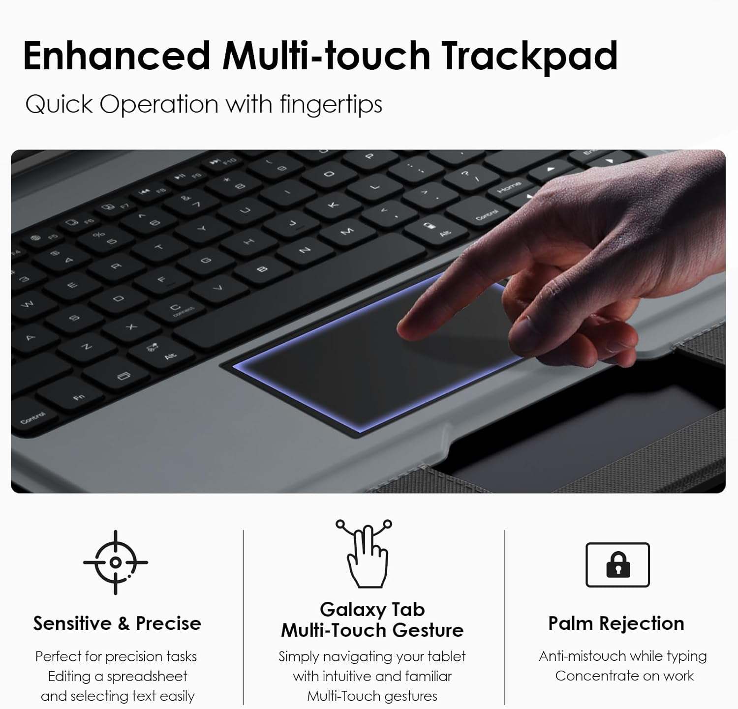 Nillkin Carry Go Keyboard Case for Samsung Galaxy Tab S10 Plus/S9 Plus 12.4" Tablet with Handle, Rugged Case with Detachable Backlit Keyboard for Tab S10+/S9+ 5G, Trackpad, Portrait/Landscape Mode