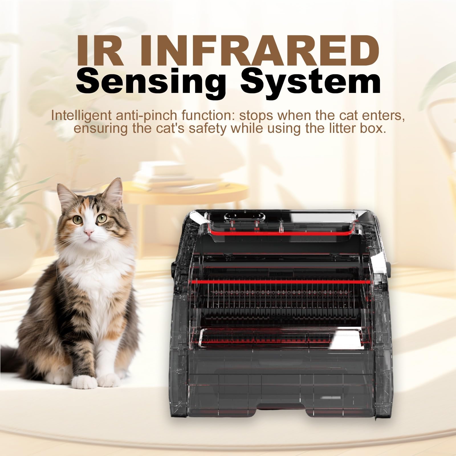Arenero Autolimpiante para Gatos Mejorado,Arenero Autolimpiante para Gatos Abierto, Gran Capacidad, Control De Olores Arenero, Arenero para Varios Gatos, Inodoro