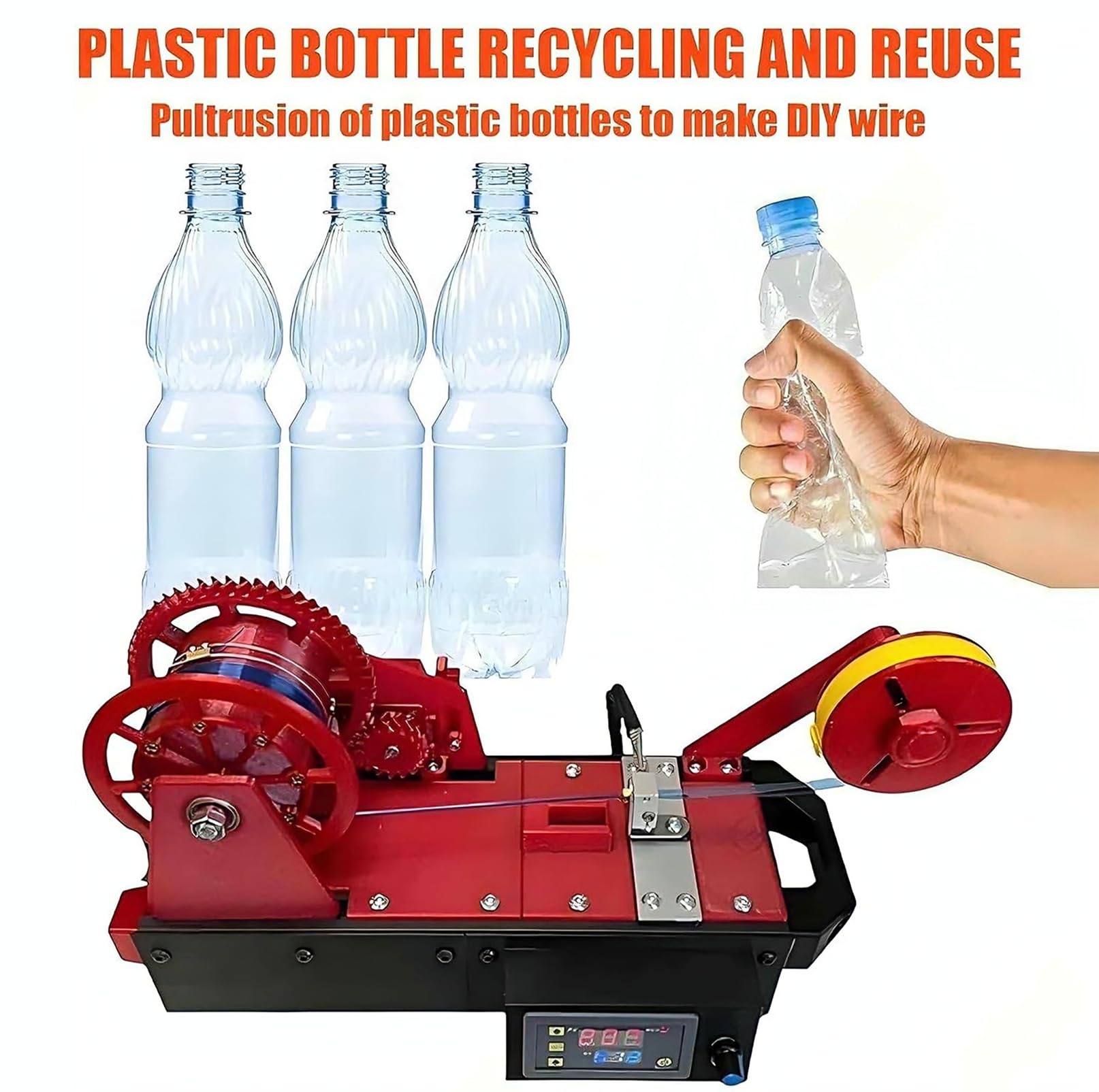 Wytłaczarka do filamentów 3D recykling plastikowych butelek do 1,75 mm filament PETG PLA, inteligentne sterowanie LCD, przenośna maszyna biurkowa dla ekologicznych majsterkowiczów, cicha praca, do