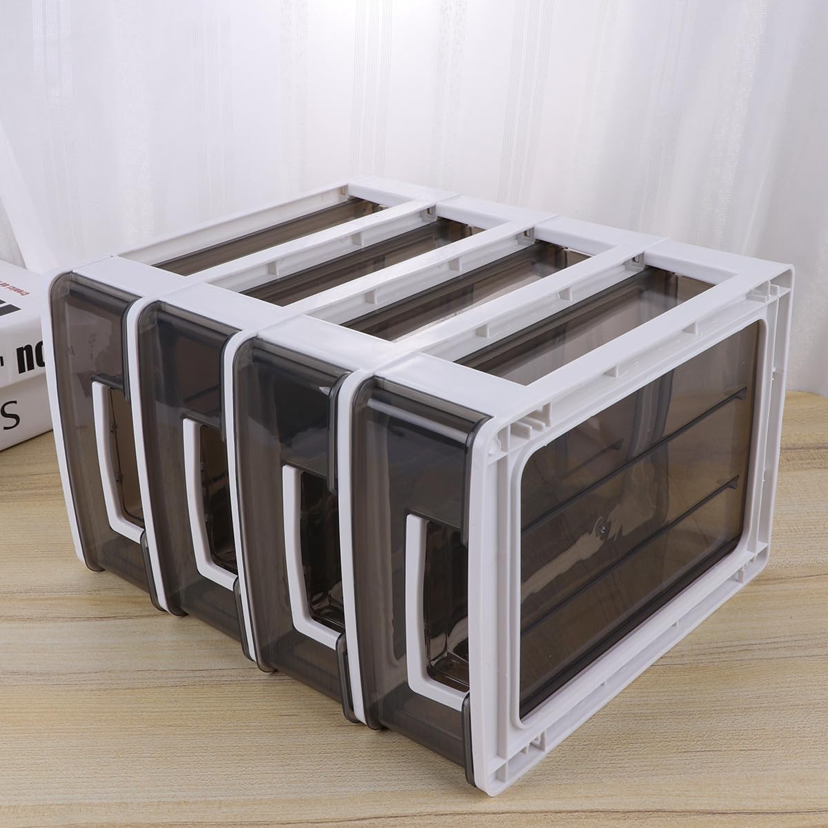 Alipis Organizador de Cajas de Plástico Cuatro Capas y Diseño de Cajones, Material Pp Resistente, Adecuado para Oficina y Estudio, Ahorro de Espacio y Fácil Clasificación