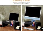 Bostitch Konnect Riser de moniteur réglable avec tiroir & Support de téléphone cellulaire, support ordinateur portable pour bureau, 4 Niveaux de hauteur, Gestion des câbles & Pieds en caoutchouc