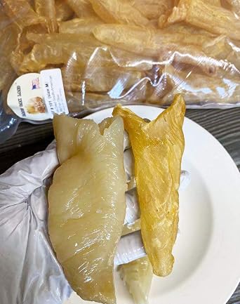 DOL Fish Glue,Rich in Collagen Dried Seafood Fish Maw Roll Natural Sun Dried From South America AAA - in bag (Large 1lb/bag)