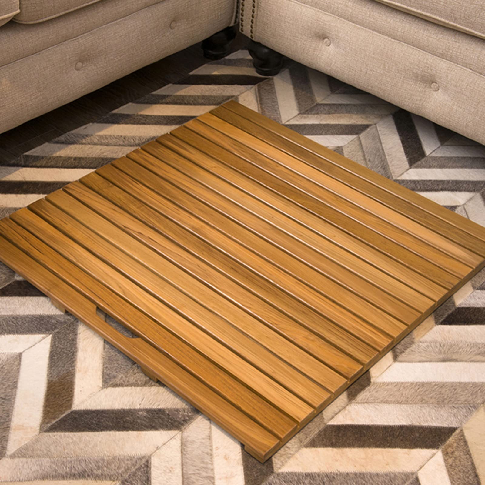 XXIOJUN Alfombra De Baño, Alfombrilla De Ducha Antideslizante De Madera Maciza, con Un Mango, Se Vuelve Rojo Cuando Se Expone Al Agua para Baño, Ducha Exterior, Piscina O Agua Caliente.