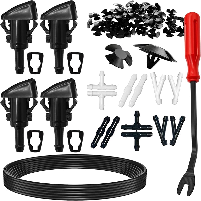 Kit de bicos e mangueira do lavador de para-brisa Lxsloet para Chrysler, Dodge, Ram e Jeep – 52 peças