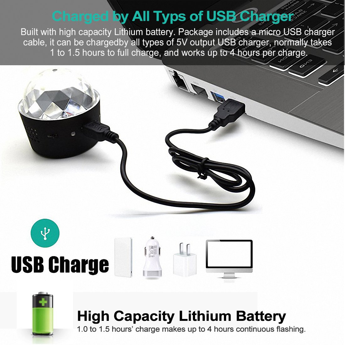 Amazon.co.jp: [ 2 - Pack ]ワイヤレスディスコボールライト電池式